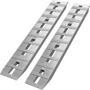 VEVOR 60''x12'' Aluminum Ramps 6500Lbs Car Trailer Truck 1 Pair Ramps Hook End-safetyairbag.com