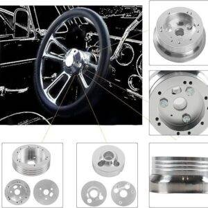 5 & 6 Hole Steering Wheel Polished Hub Adapter Flaming River, Ididit, GM, Chevy-safetyairbag.com
