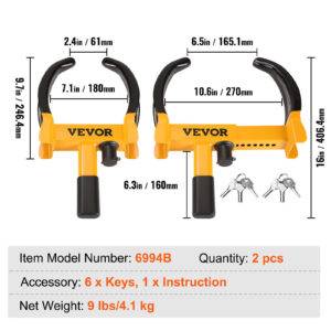 2pcs Wheel Lock Clamp Boot Tire Claw Trailer Parking Auto Car Truck Anti-Theft-safetyairbag.com